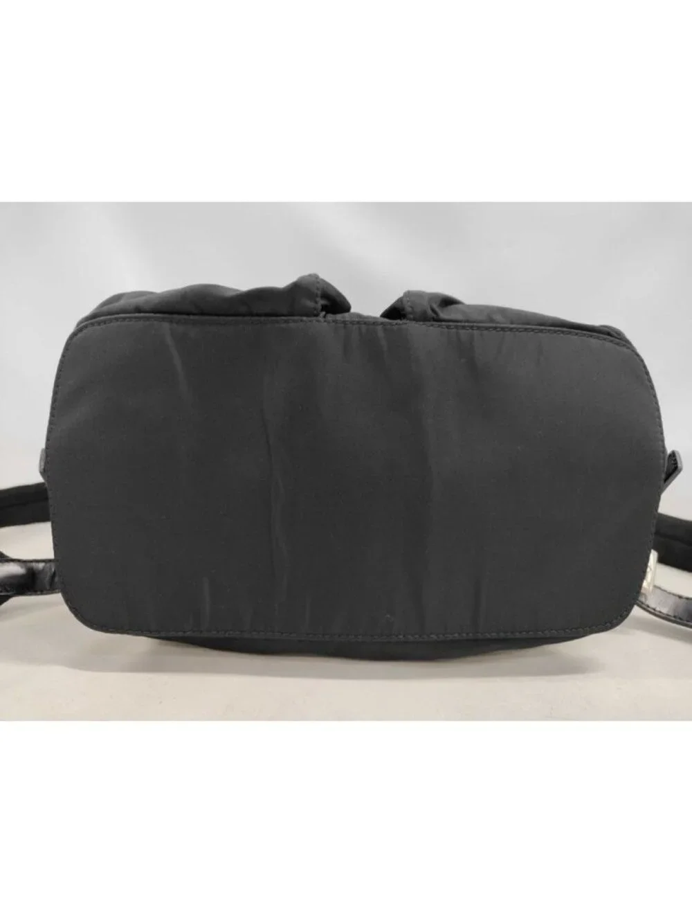 Prada Backpack Triangle Logo Black Nylon White Tag Silver